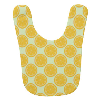 Green and Yellow Lemon Pattern Baby Bib