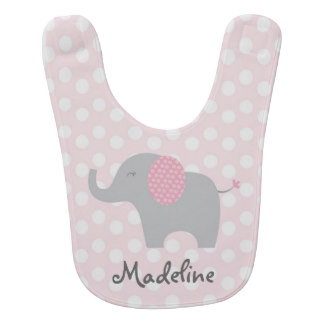 Pink Elephant Baby Bib