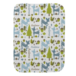 Blue Deer Personalized Burp Cloth