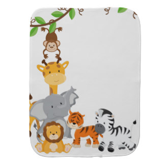 Cute Jungle Baby Animal Burp Cloth