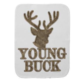 Funny Young Buck Deer Head Animal Antlers 8-10VTC Burp Cloth