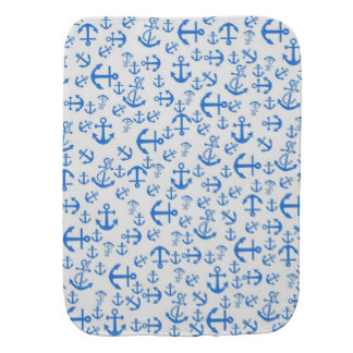 Hipster Girly Trendy Nautical Anchor Pattern Burp Cloth