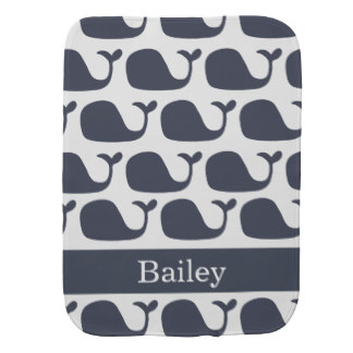 Nautical Baby Whale Burp Cloth