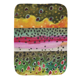 Trout Fishing Baby Burp Cloth