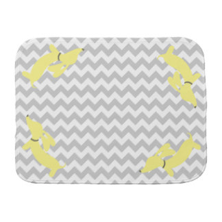 Yellow and Gray Dachshund Newborn Burp Cloth