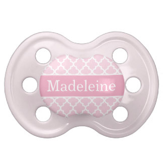 Baby Girl First Name | Pink Patterned Pacifier