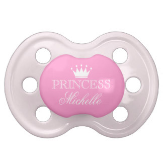 Personalized princess pacifier with name and crown