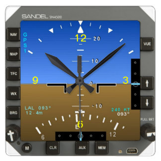 Aircraft Attitude Artificial Horizon wall Clock