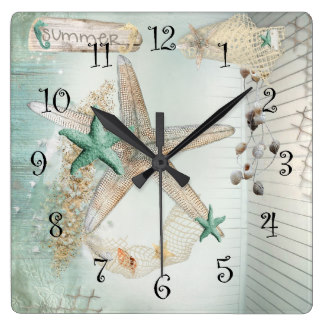 Summer Sea Treasures Beach Clock