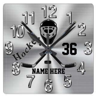 Super Cool PERSONALIZED Hockey Clock for Boys