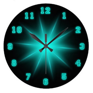 Blue Neon Star 10.75" Wallclock