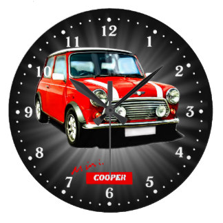 Große Wanduhr Mini Coopers