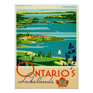 Ontario Vintage Travel Poster