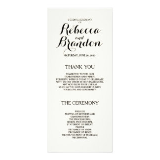 Designer Script Custom Wedding Program