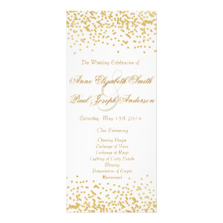 Gold confetti wedding program