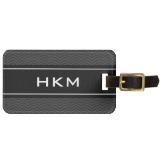 Personalized 3 letter monogram travel luggage tag