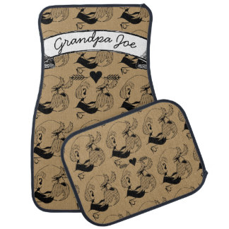 Mr. Moustache Hipster Pattern Car Mat