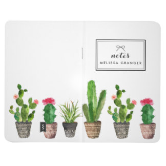 Boho Watercolor Succulents Personalized Stylish Journal