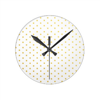 Fashion gold polka dots round clock