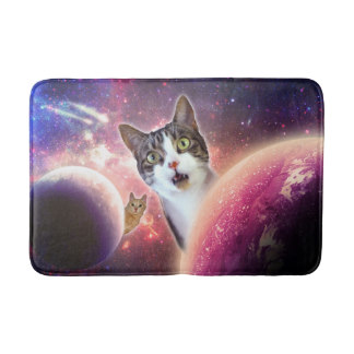 Space Cats LOL Funny Medium Bath Mat