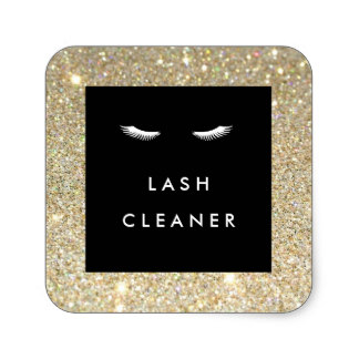 Eyelashes with Gold Glitter Lash Cleaner Stickers