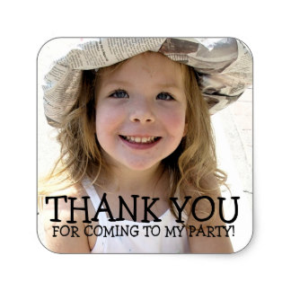 Thank You Photo Sticker for Kids Party