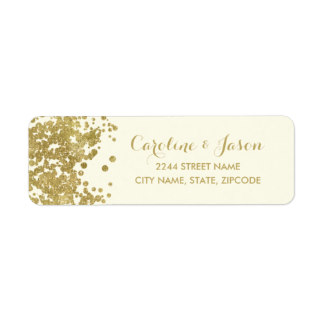 Glam Return Address Labels | Chic Faux Gold Foil