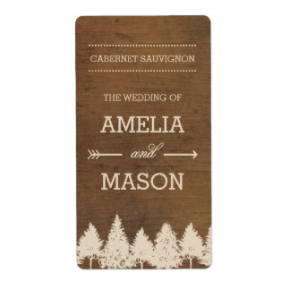 Rustic Woodland Wedding Wine Labels