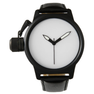 Montre de bracelet en cuir de noir de protecteur montres