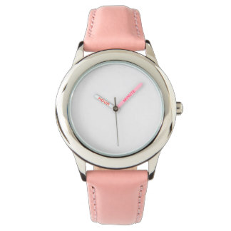 Montre de bracelet en cuir de rose d'acier montres cadran