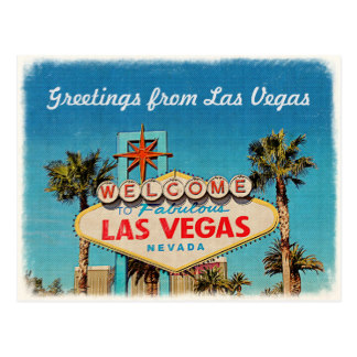 Saludo retro del vintage de Las Vegas fabuloso Postal