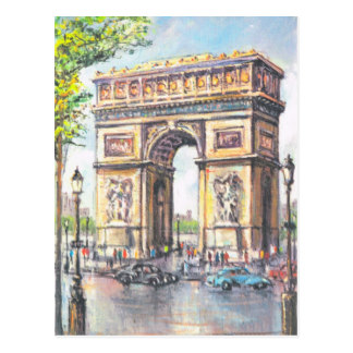 Vintage París, París Arc de Triumphe, Postal