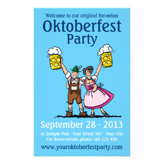 Flyer Oktoberfest Party-bayerisches Paar-Bier