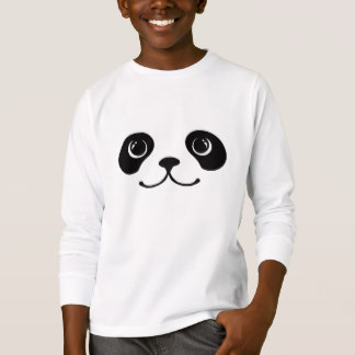 Diseño animal lindo de la cara de la panda blanco camiseta