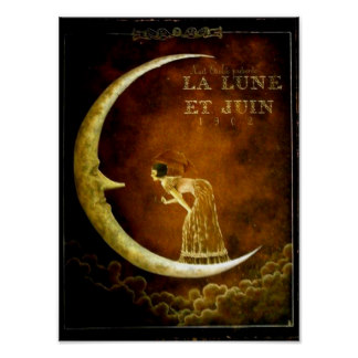 Poster de la luna del vintage póster