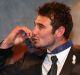 Jobe Watson with his Brownlow Medal the night he won it in September 2012.