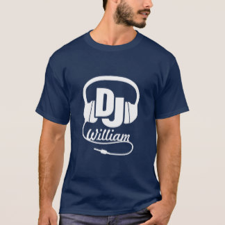 Blanco conocido del auricular de DJ en la camiseta