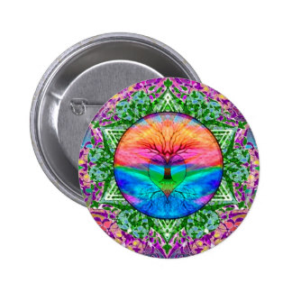 Calming Tree of Life in Rainbow Colors 6 Cm Round Badge