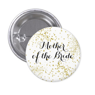 Cute Gold Glitter Mother of the Bride Button