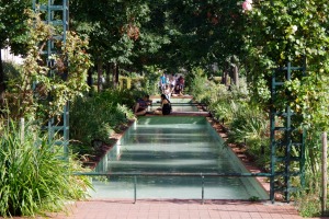 Coulee Verte linear park runs for almost five kilometres along a former railway line.