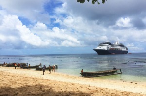 P&O Pacific Eden at the Trobriand Islands of Papua New Guinea. 