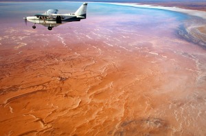 Aerial view of Lake Eyre National Park, South Australia. 