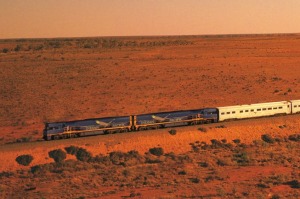 The Indian Pacific train near Broken Hill. 