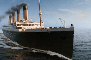 Titanic, as seen in the hit movie of the same name.