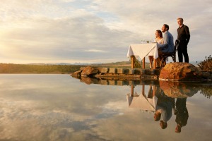 Dinner for two on the water at Spicers Hidden Vale retreat.