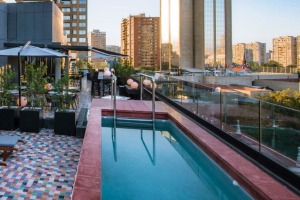 The pool at the Luciano K Hotel, Santiago. 