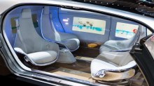 In the Mercedes Benz F 015 concept vehicle, passengers sit face to face.