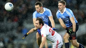 Dublin's Dean Rock tussles with Justin McMahon of Tyrone during their league clash last month