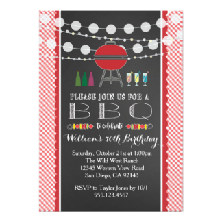 BBQ Party Wedding Birthday Retirement Invitation