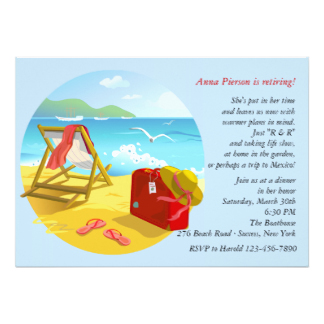 Beach Retirement Party Invitation